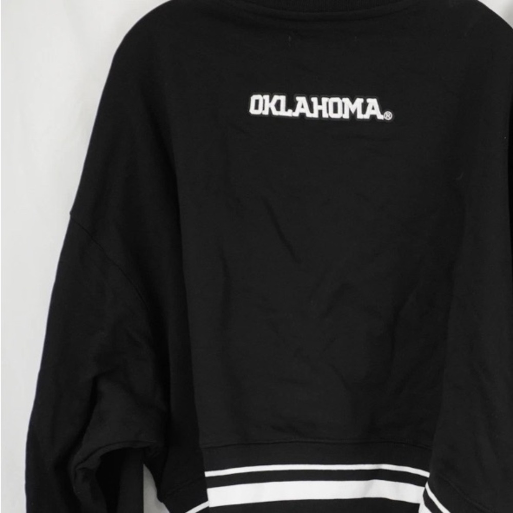NWT [Pro Standard] Oklahoma Sooners NCAA Black Pearl Cropped Sweatshirt Womens L - Picture 5 of 12